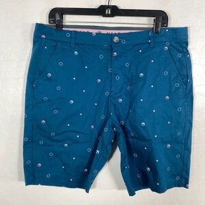 Puma Arnold Palmer Shorts Mens 34 Blue Golf Stretch Chino Umbrella Logo Print